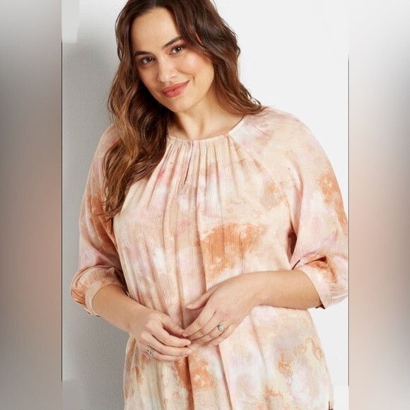 Maurice’s Plus tie dye peasant top size 1X - Picture 3 of 11